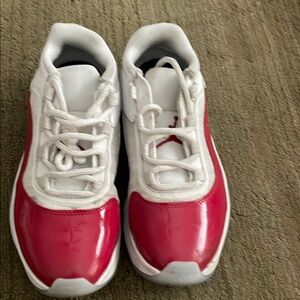 Kids Red and White Jordans EUC
